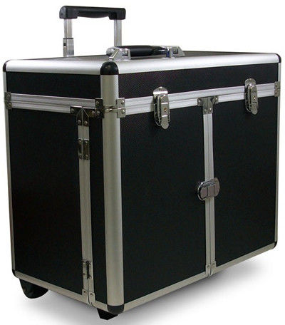 Aluminum Finish Black Makeup Trolley Case Sleek And Contemporary